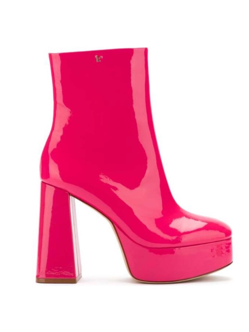 NWOB Larroude Dolly Bright Pink Patent Leather Platform Boots🩷